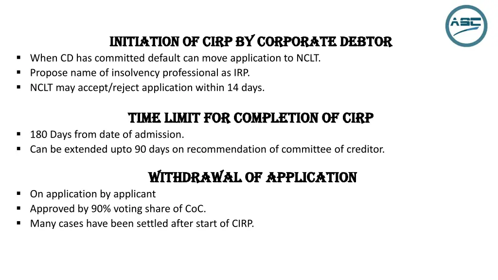 initiation of cirp by corporate debtor initiation