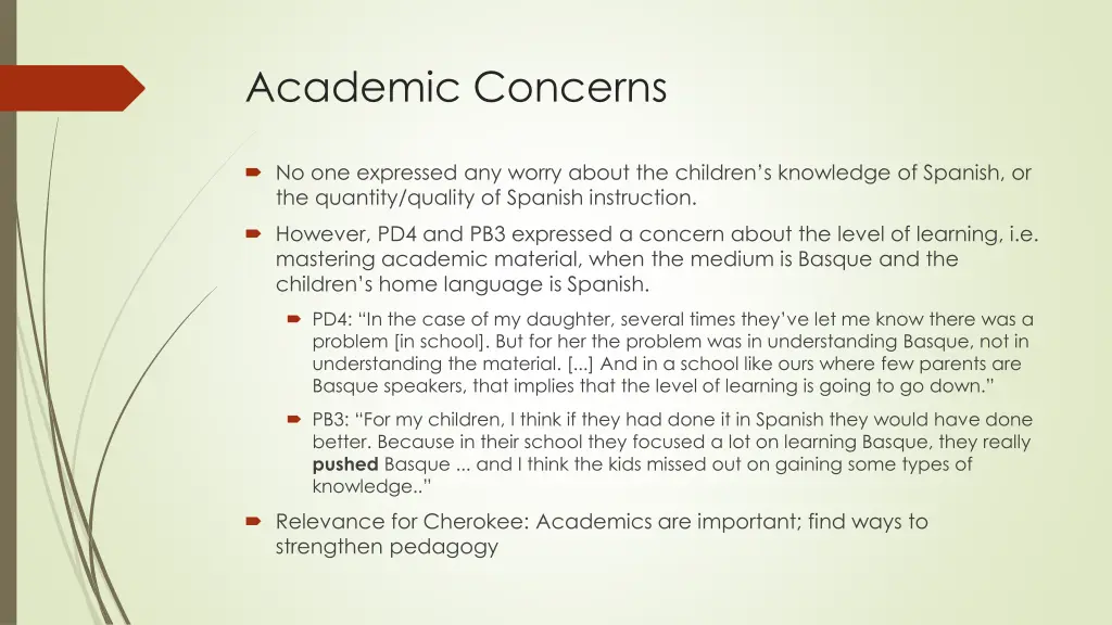 academic concerns