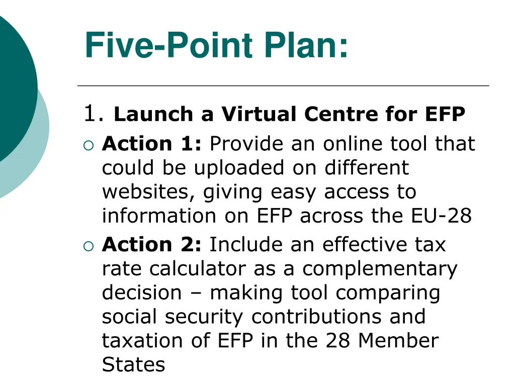 five point plan 1