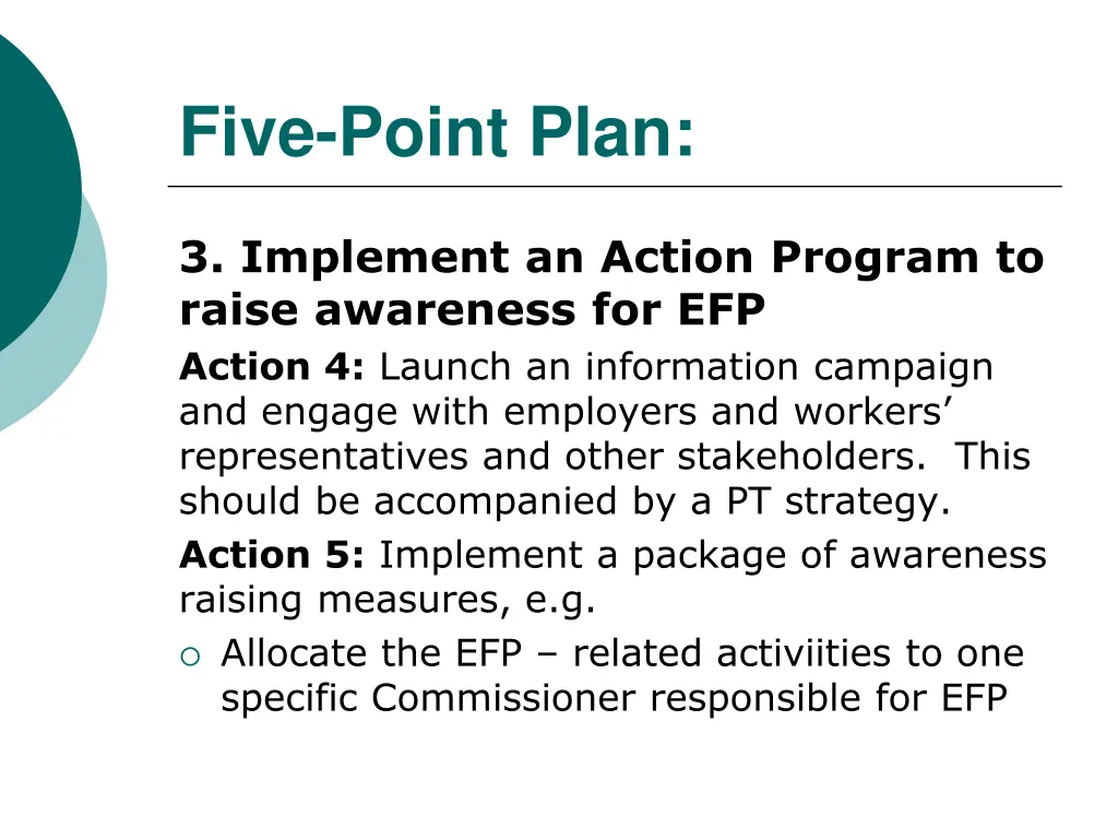 five point plan 3