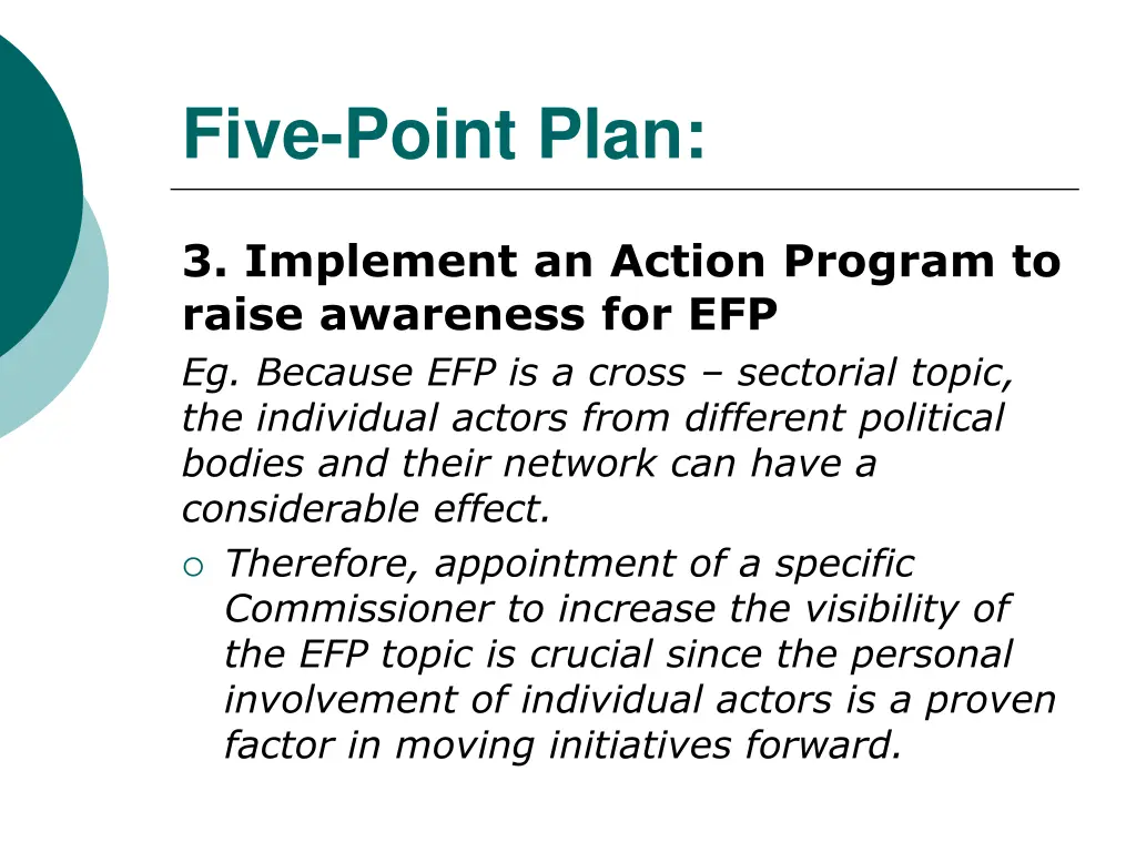 five point plan 4