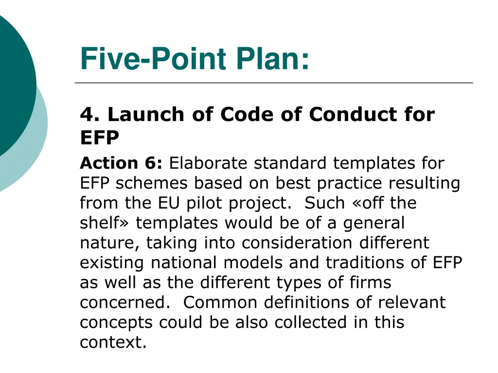 five point plan 6