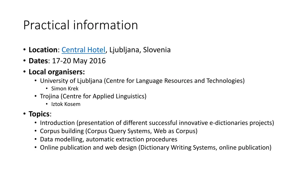 practical information