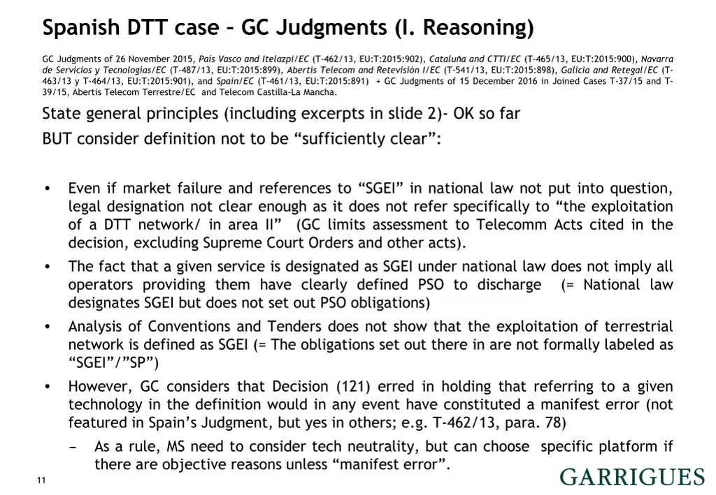 spanish dtt case gc judgments i reasoning