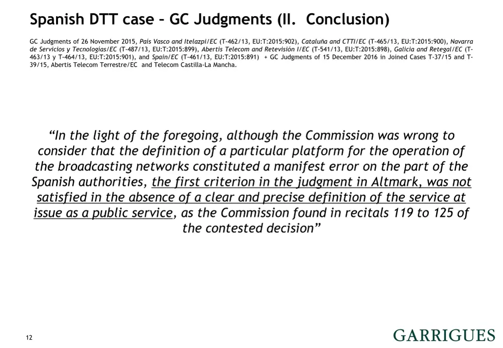 spanish dtt case gc judgments ii conclusion