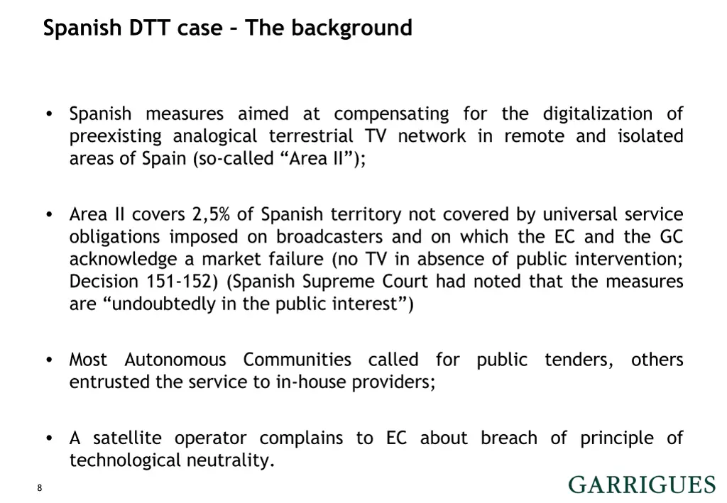 spanish dtt case the background