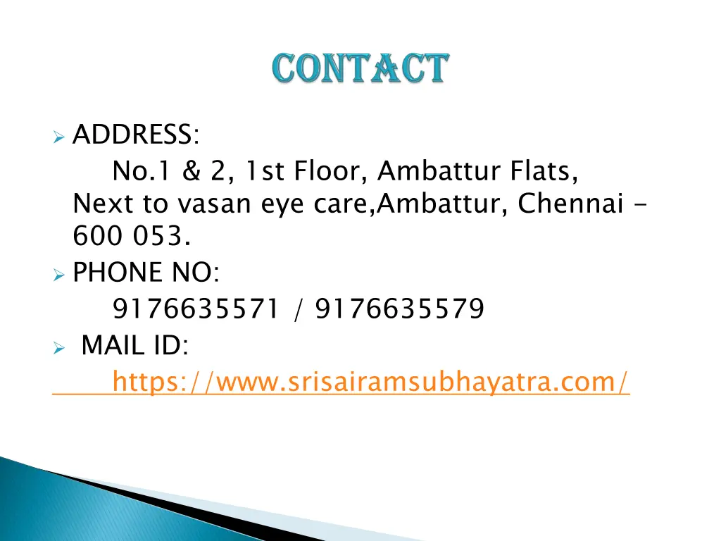 address no 1 2 1st floor ambattur flats next