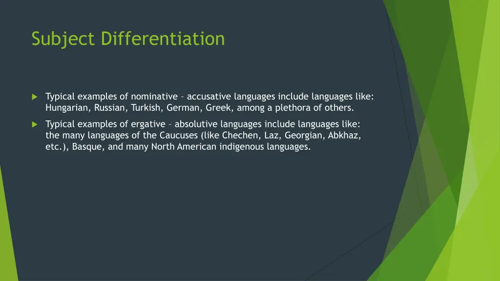 subject differentiation