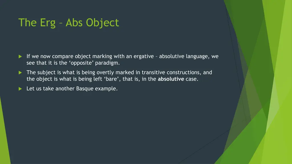 the erg abs object