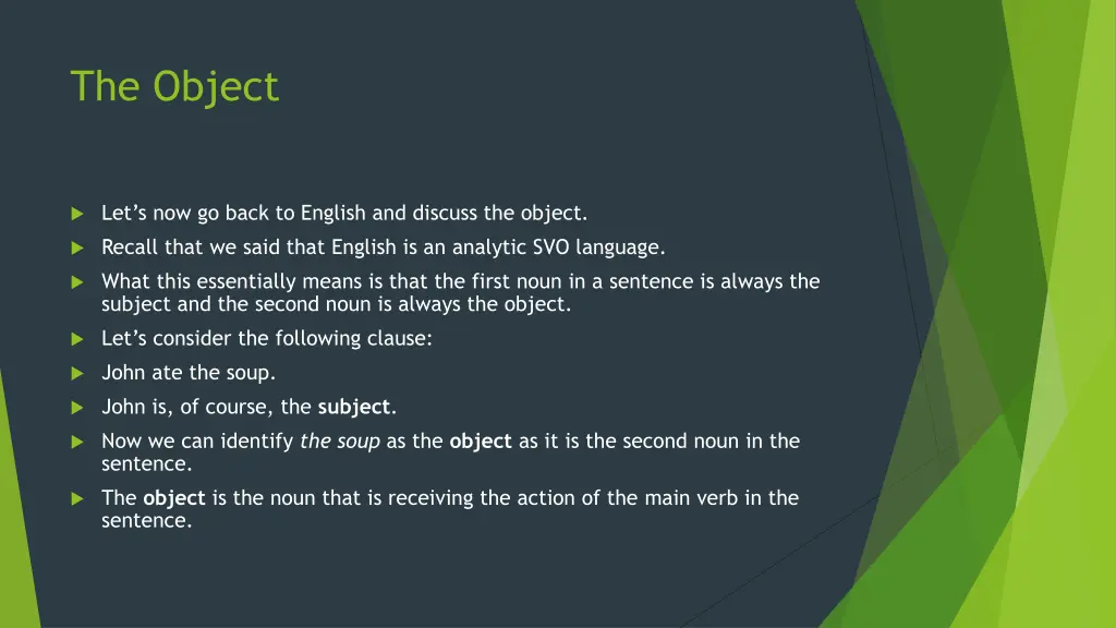 the object