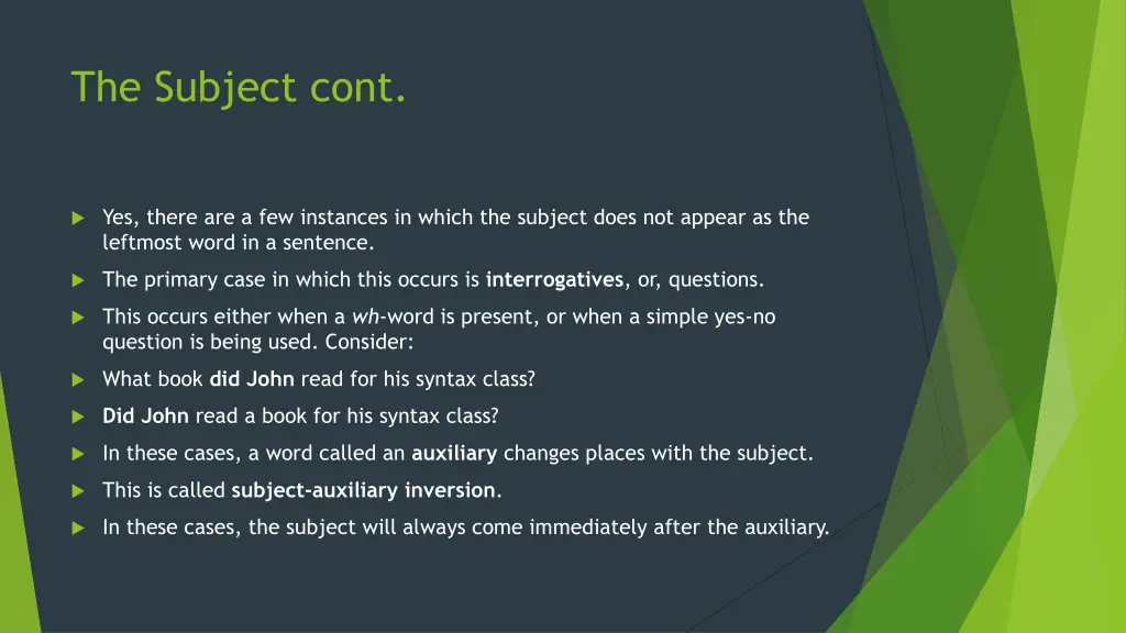 the subject cont 1