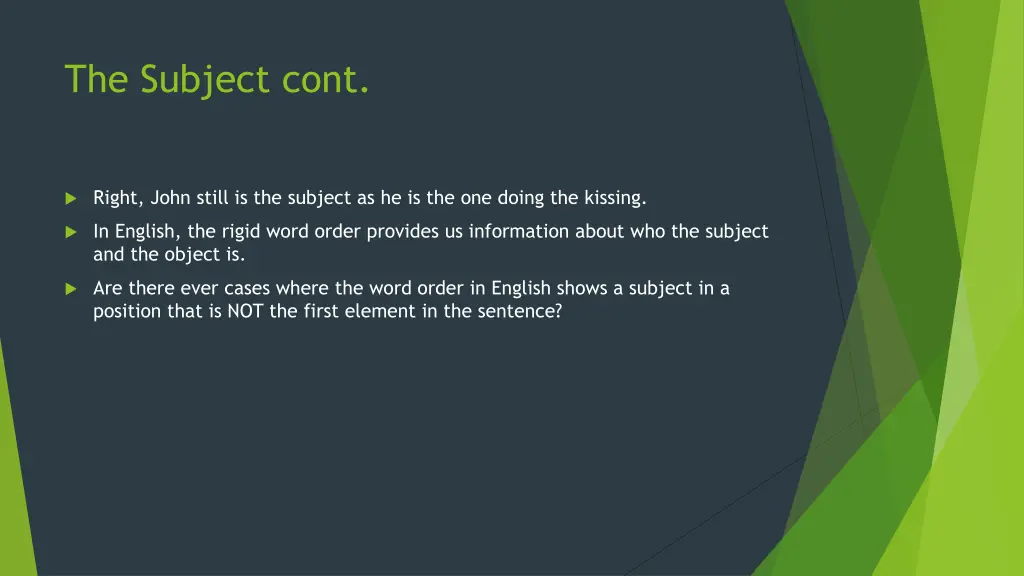 the subject cont