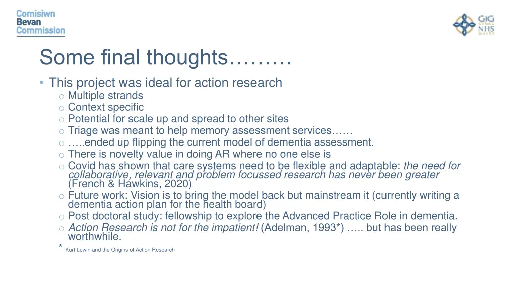 some final thoughts this project was ideal