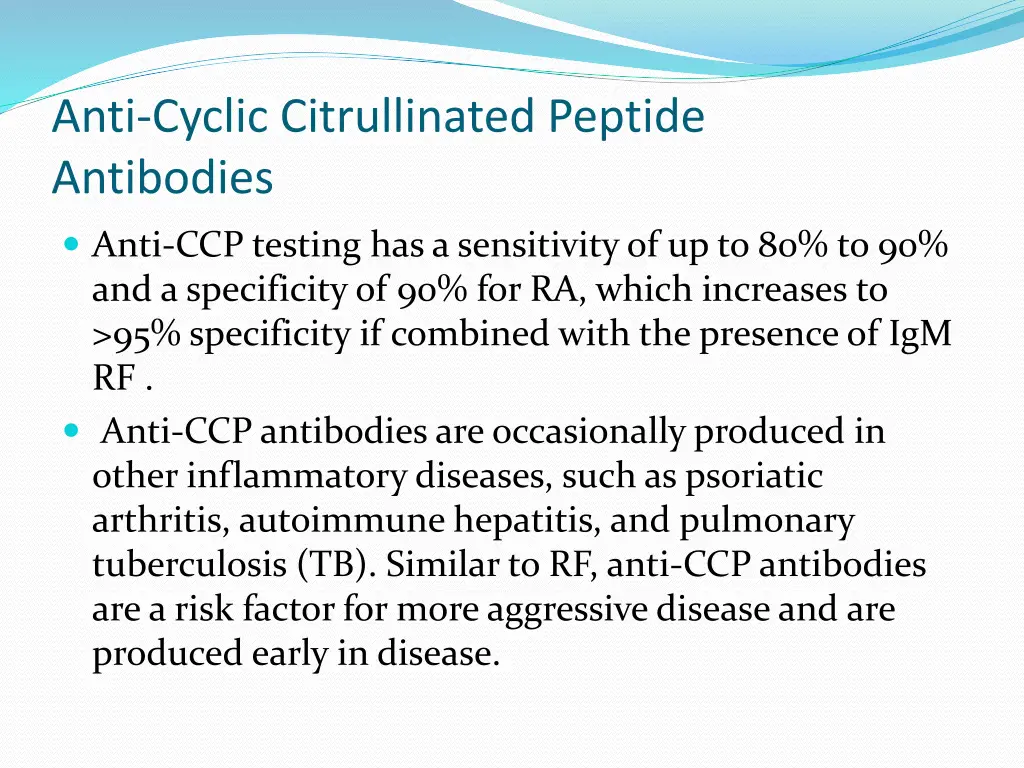 anti cyclic citrullinated peptide antibodies