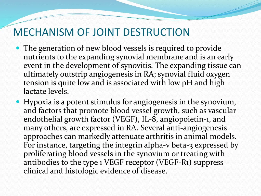 mechanism of joint destruction