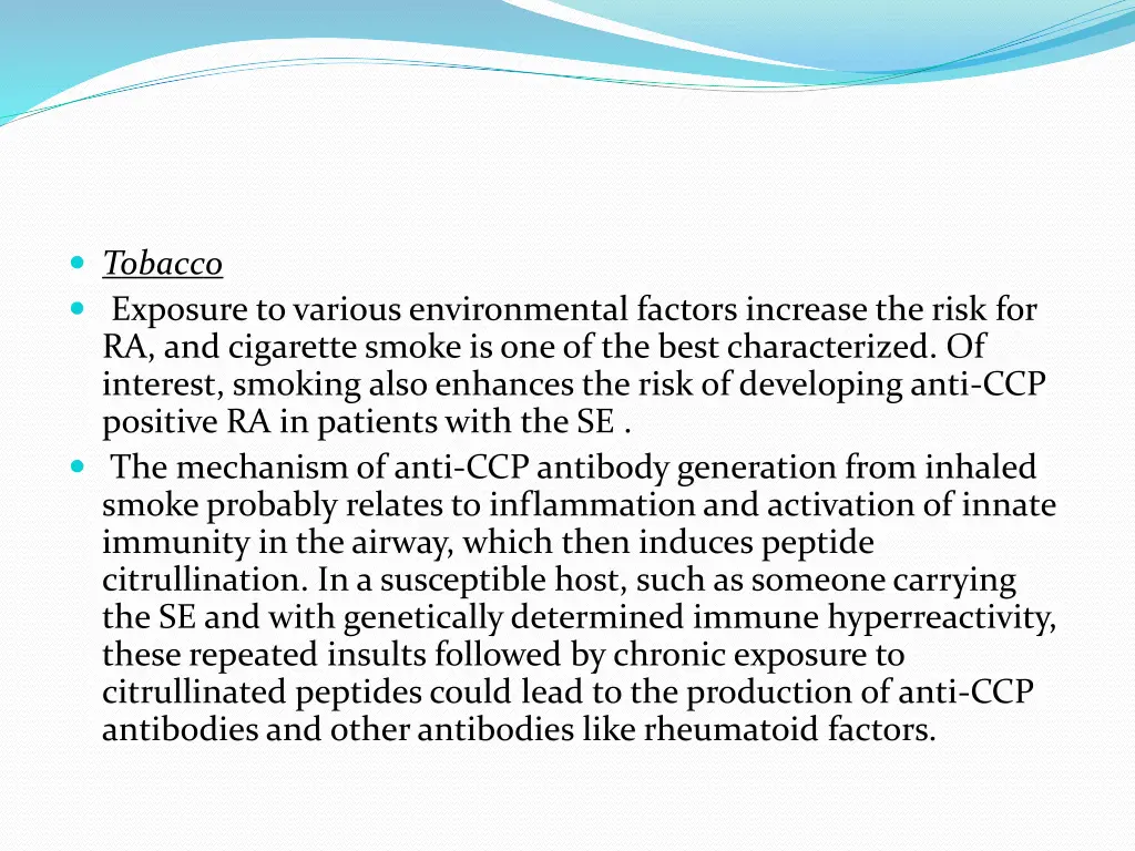 tobacco exposure to various environmental factors