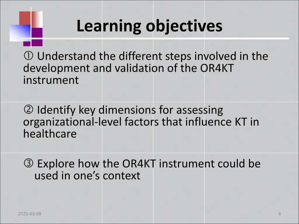 learning objectives