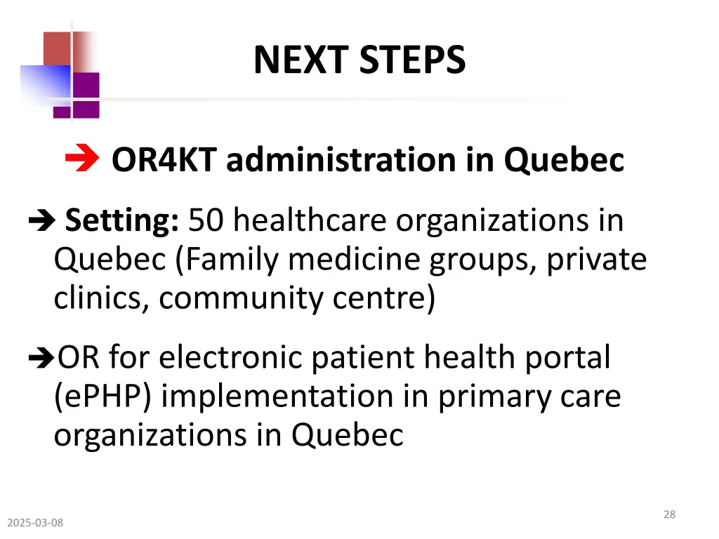 next steps