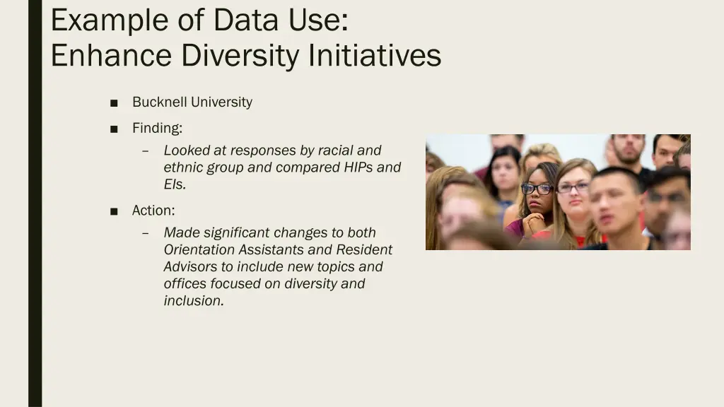 example of data use enhance diversity initiatives