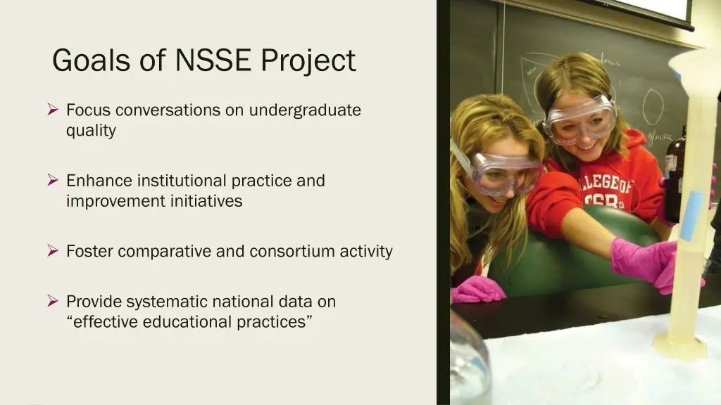 goals of nsse project