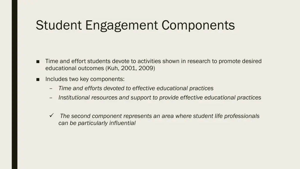 student engagement components