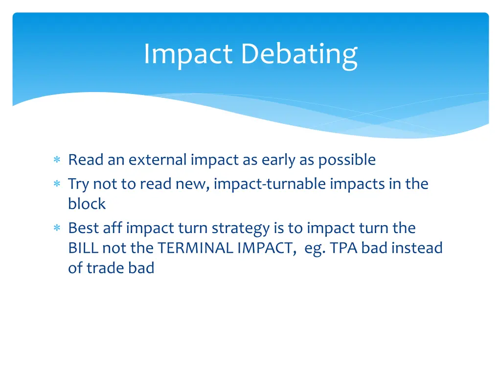 impact debating