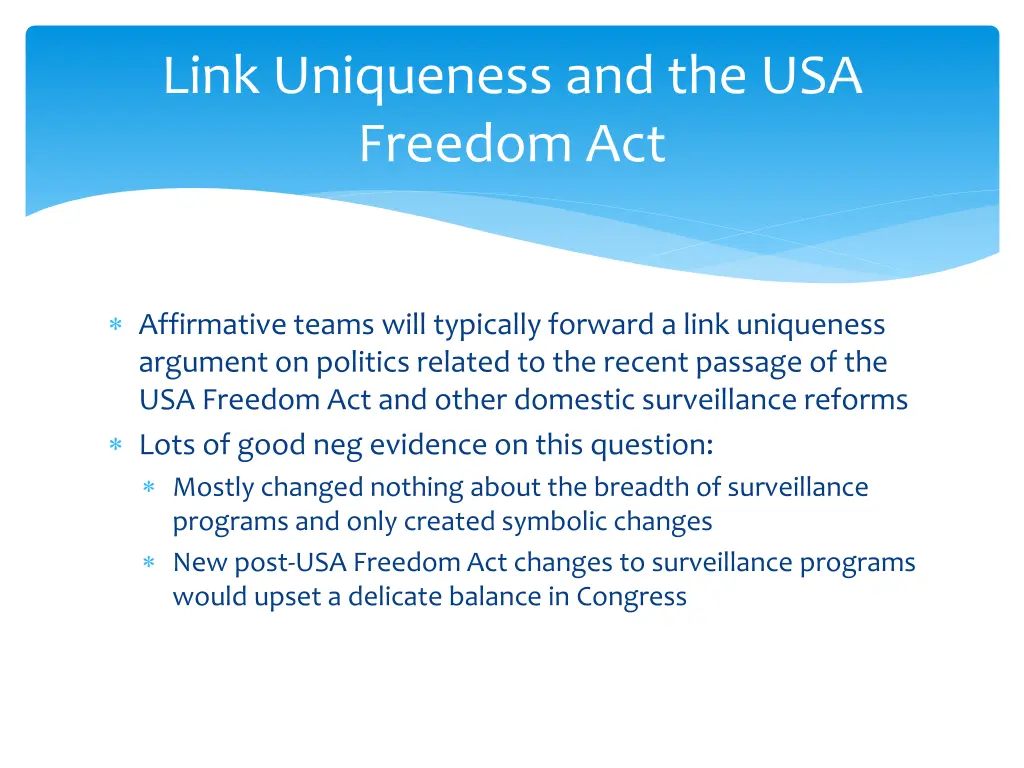 link uniqueness and the usa freedom act
