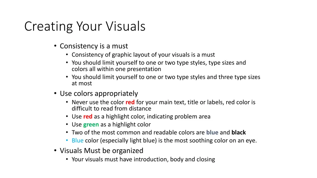 creating your visuals