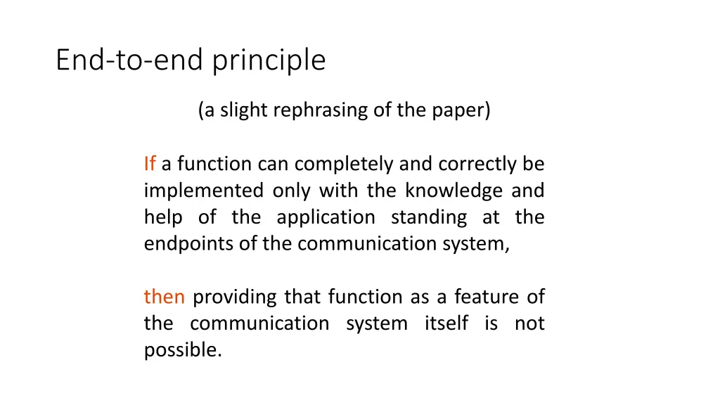 end to end principle