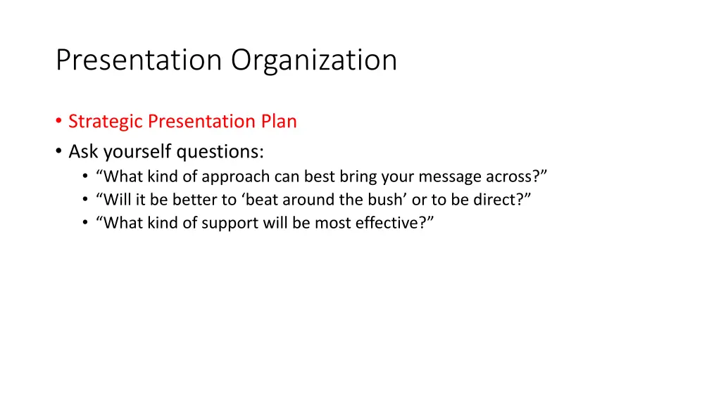 presentation organization