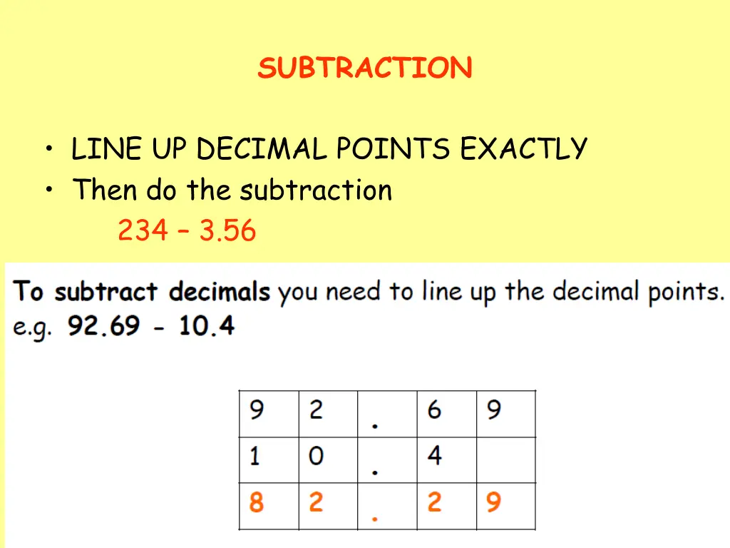 subtraction