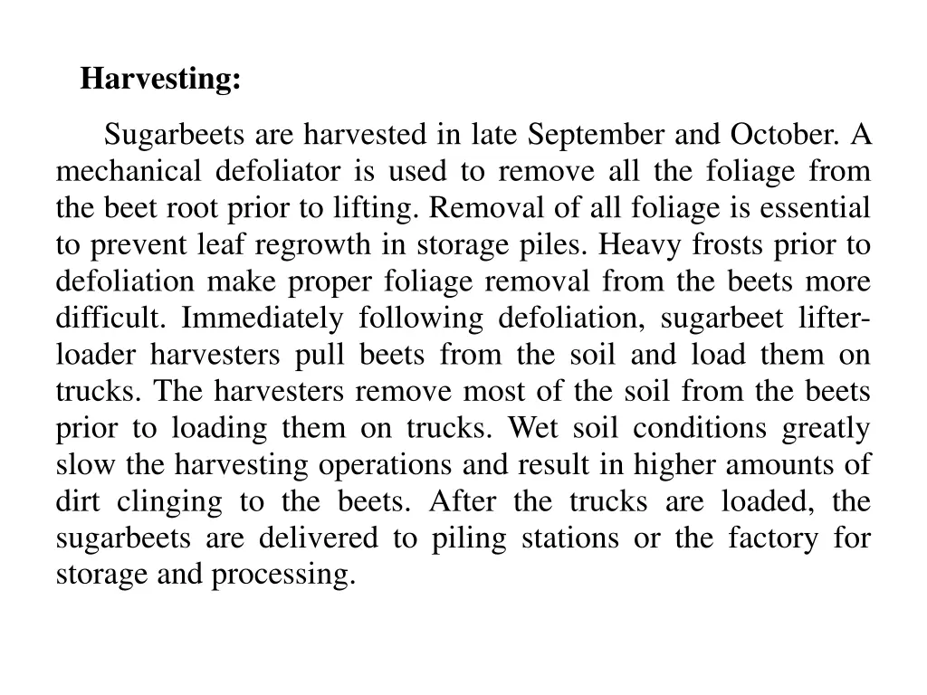 harvesting