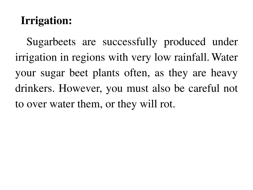 irrigation