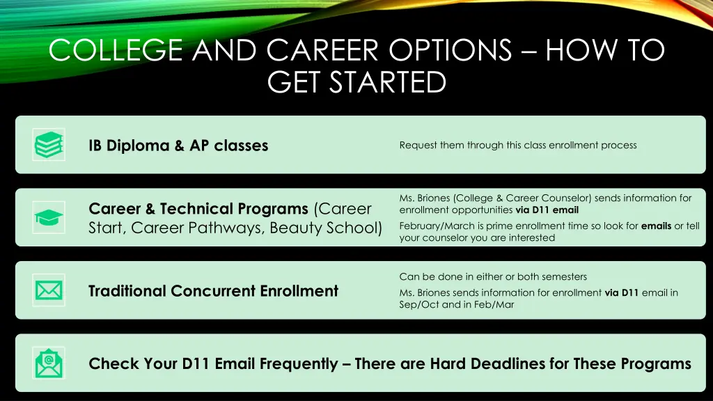 college and career options how to get started