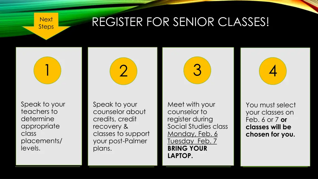 register for senior classes