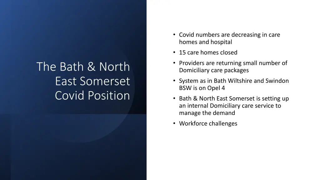 covid numbers are decreasing in care homes