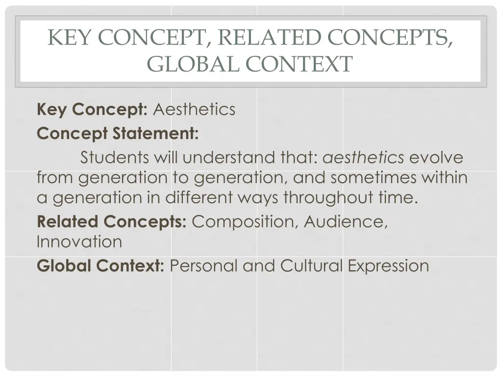 key concept related concepts global context