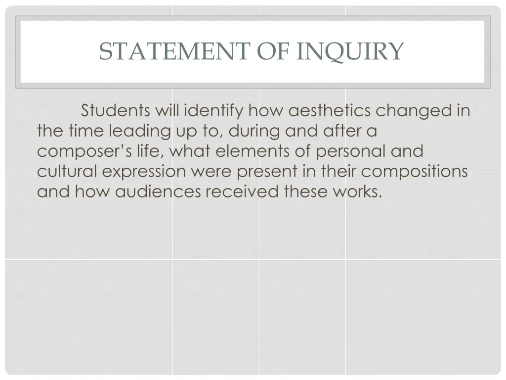 statement of inquiry