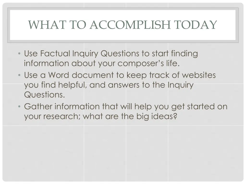 what to accomplish today