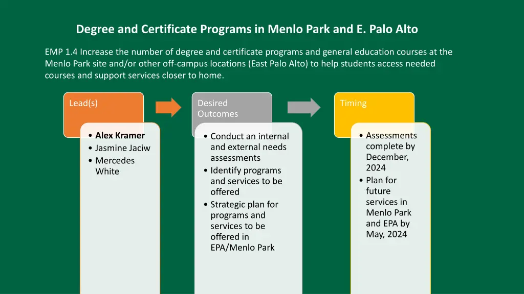 degree and certificate programs in menlo park
