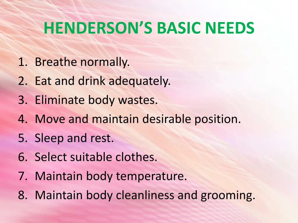 henderson s basic needs