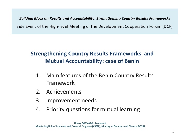 building block on results and accountability