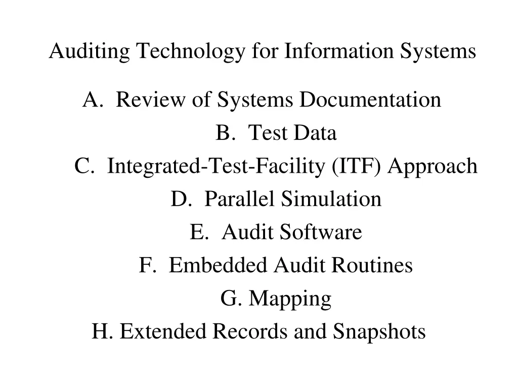 auditing technology for information systems