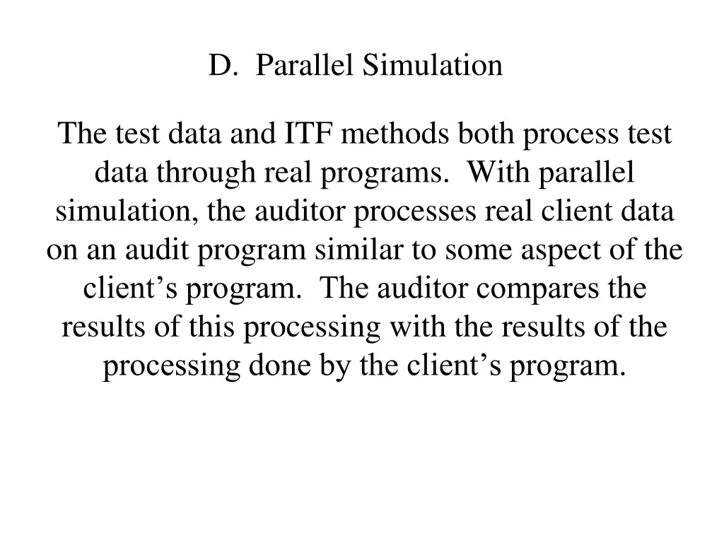 d parallel simulation