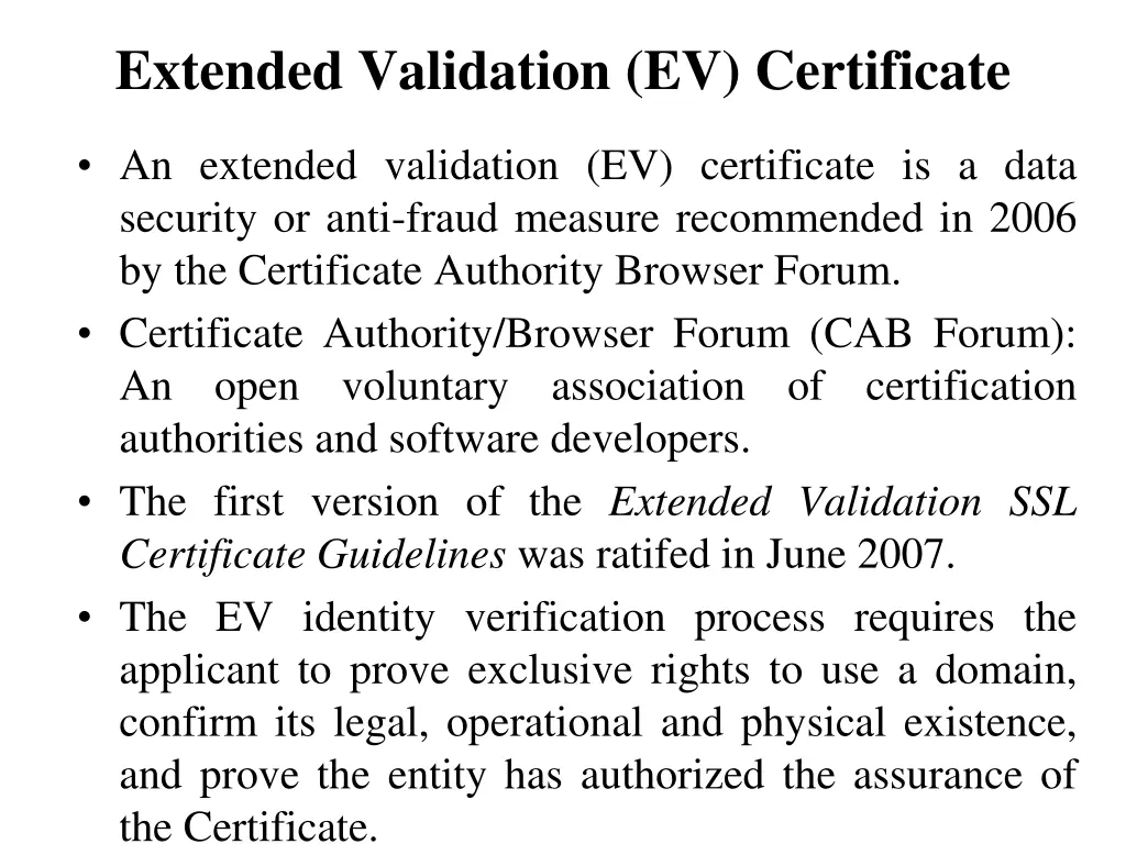 extended validation ev certificate