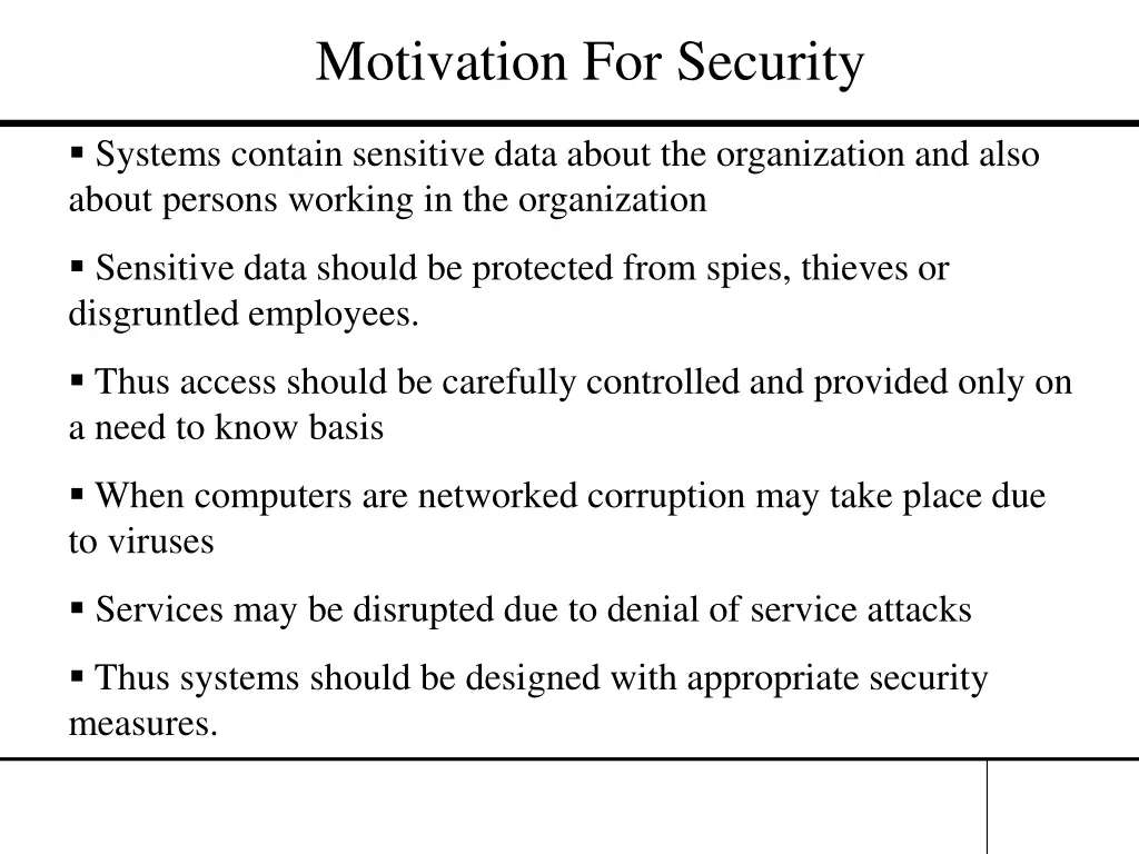 motivation for security