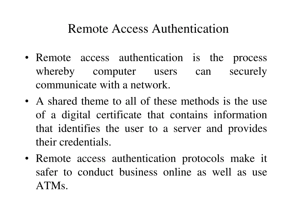 remote access authentication