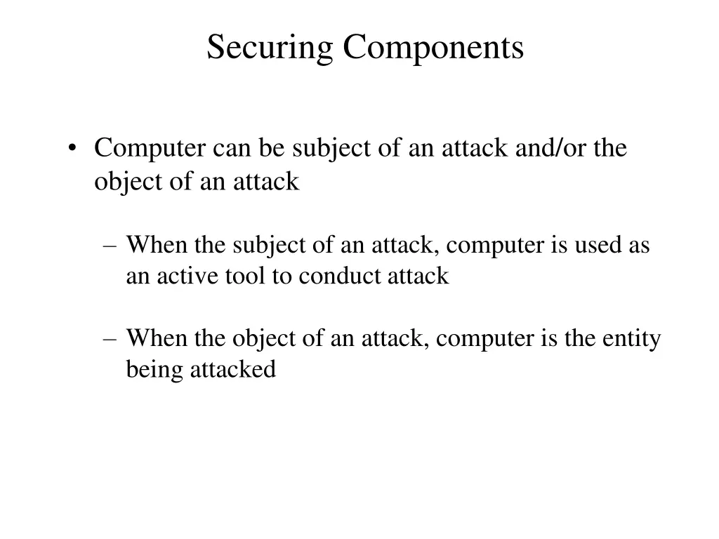 securing components