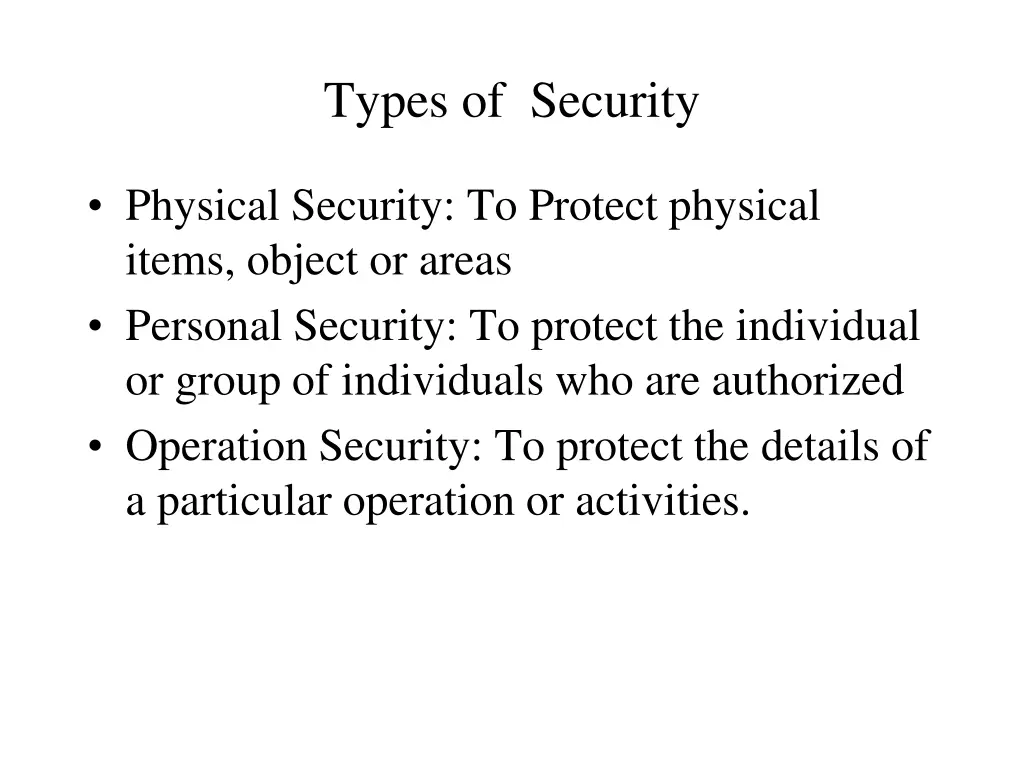 types of security