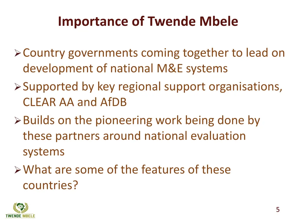 importance of twende mbele